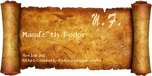 Masáth Fodor névjegykártya